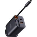 GaN Charger with Retractable Cable – Compact & High-Efficiency Fast Charging